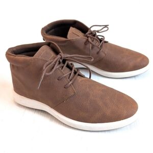 Boots brown faux leather high top